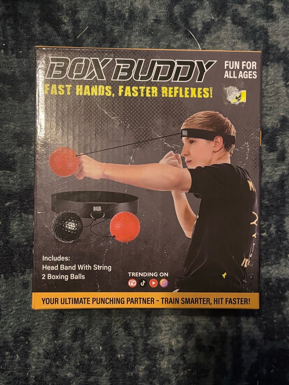 Box Buddy Boxing Reflex Ball Headband Set with 2 Balls New in Box